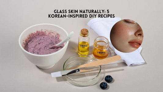 Step-by-step mixing aloe vera and chia seed glass skin mask