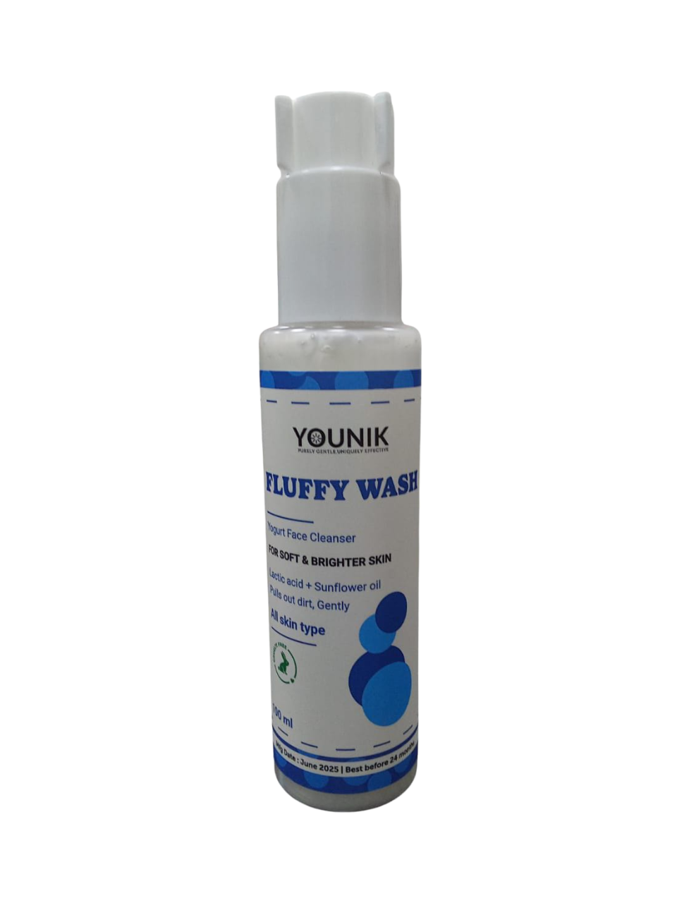 Fluffy Wash Yogurt Cleanser with Lactic Acid, Sunflower Oil for Soft Skin